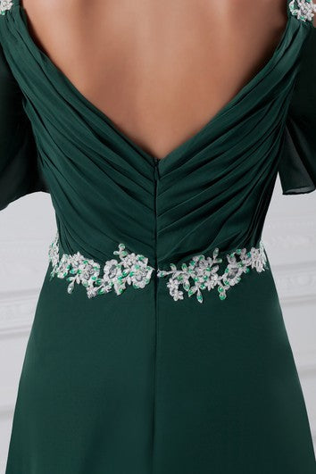 Nádherné flitrované šaty z šifónu poloviční délky do áčkového střihu pro zvláštní příležitosti