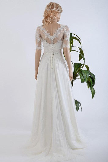 Tulle Satin Bowed Lace Bolero Wedding Dress