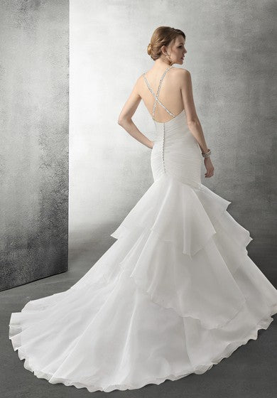 Sweetheart Mermaid Organza Wedding Dress With Cascading Ruffles