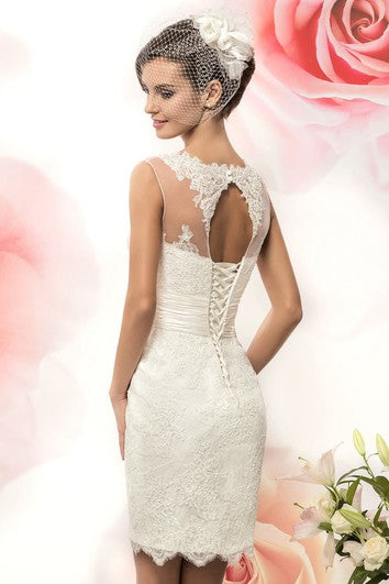 Abito in pizzo a filo senza maniche per serratura a matita con appliques