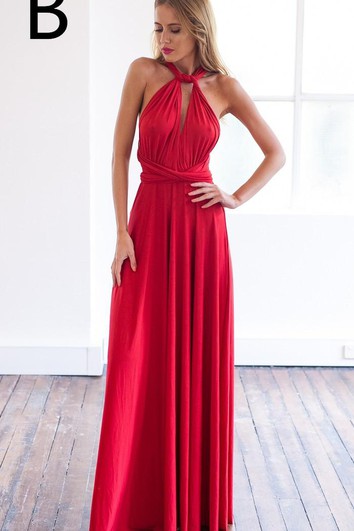 Sexy A-line Sleeveless Red Detached Prom Dress Floor-length