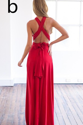 Sexy A-line Sleeveless Red Detached Prom Dress Floor-length