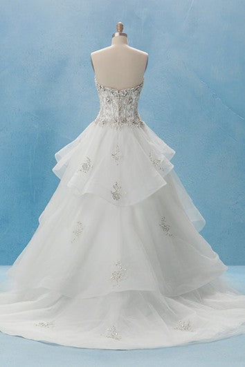 Exquisite Sweetheart Ball Gown With Tiers And Beadings