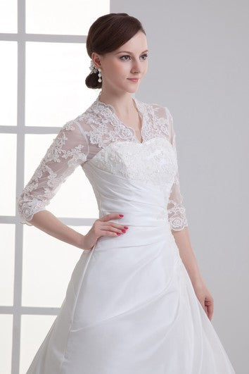 Abiti da sposa con manica da ballo seducenti in taffeta