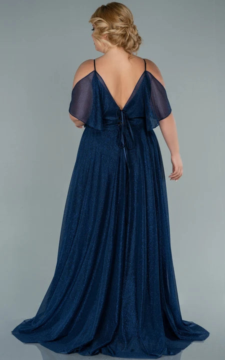 Empire spaghetti šaty s flitry, plisované, plus size, plesové šaty s nízkým výstřihem na zádech