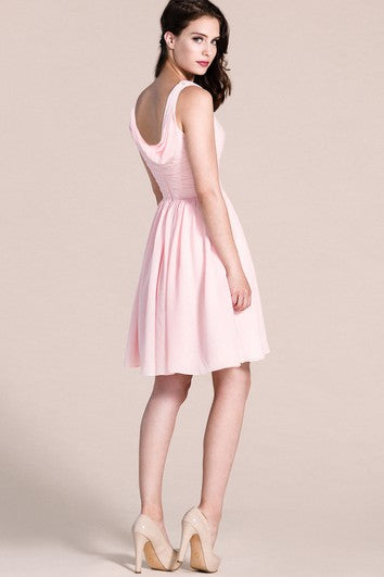 Sleeveless Chiffon Dress With Scoop Neck