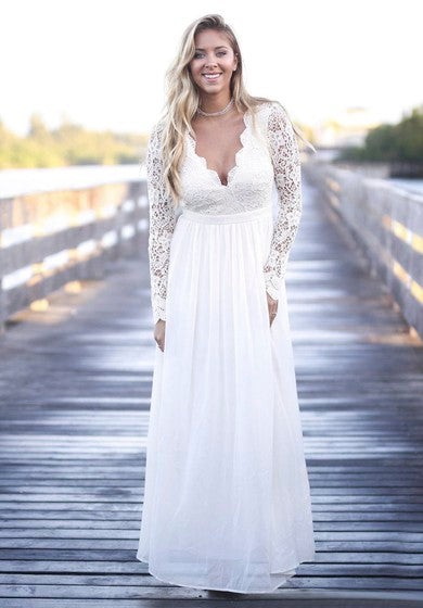 Simple Boho Ilusion Lace Lace Long manga Jewel Tulle Tul con espalda abierta