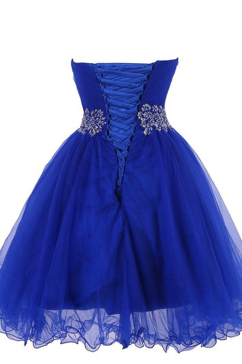 Abito corto a-line Sweetheart con vita di perline