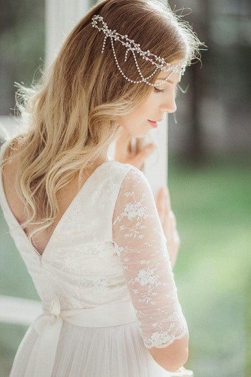 A-Line Tulle and Lace Wedding Dress