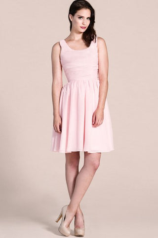 Sleeveless Chiffon Dress With Scoop Neck