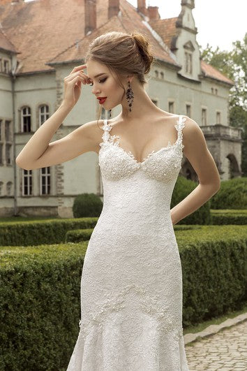 Vestito a sirena in pizzo a cuore