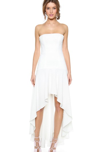 High Low Strapless A-line Chiffon Dress