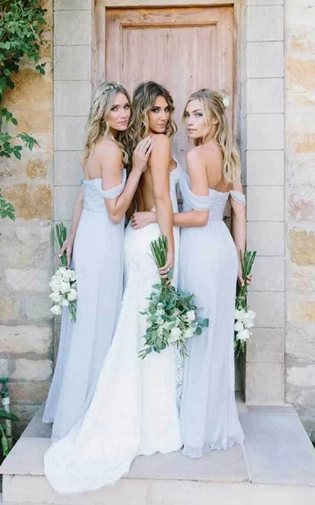 Abito da damigella d'onore con pila inciso in cross-cross-cross