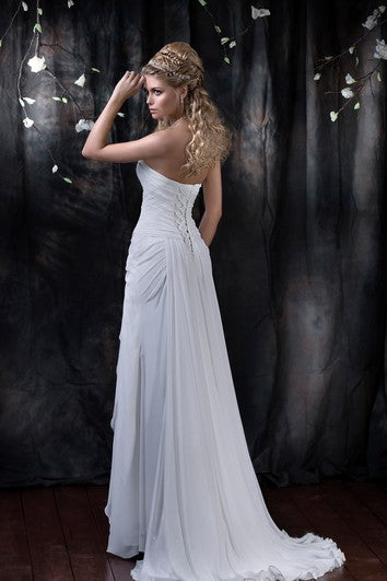 Vestido de gasa con el vestido de chifón con cordones sin cariño