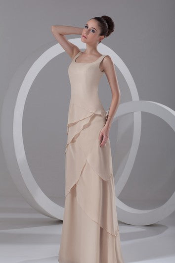 Gorgeous Maxi Sheath Square Chiffon Special Occasion Dresses