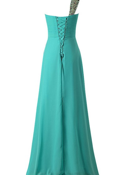 Šaty s jedním ramenem, srdíčkovým výstřihem, řasené, áčkové, se šněrováním na zádech