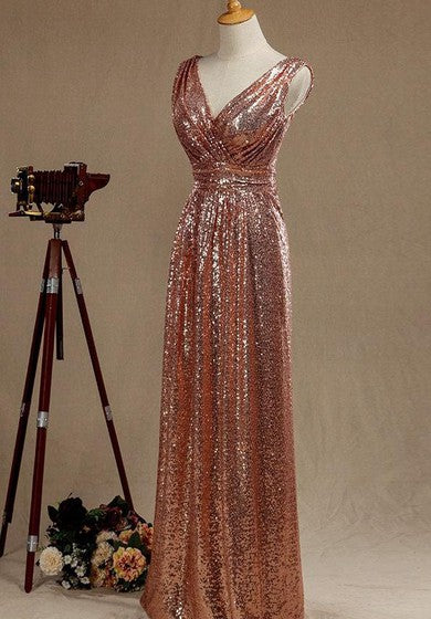 Šaty s výstřihem do V, áčkového střihu, plisované, dlouhé, flitrované, se zadním výstřihem do V