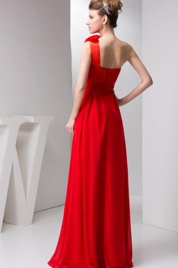 Jednoroční šifonové květinové šaty s dlouhou sukní, nášivkami na ramenou a řasením