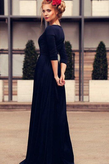 Dark Blue Blue Beautiful Long Pretty Full Skirt With Slit Emerald Bright Blue Green Dress