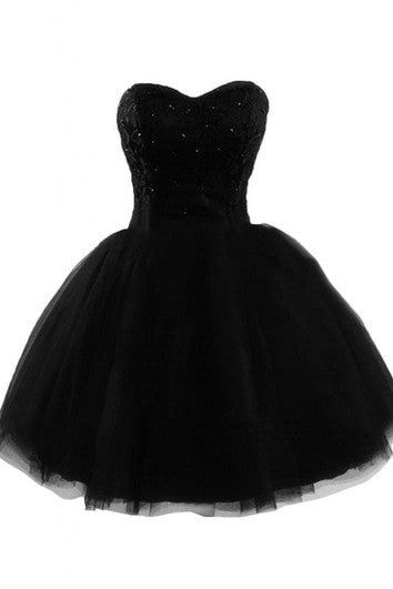 Sweetheart A-line Dress With Sequined Lace Bodice