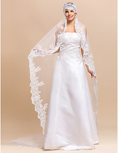 Gracious One-tier Tulle Chapel Wedding Veil