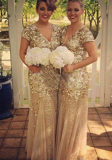 Meerjungfrau V-Ausschnitt T-Shirt Drapierung Falten Pinsel Zug Reißverschluss Pailletten Kleid