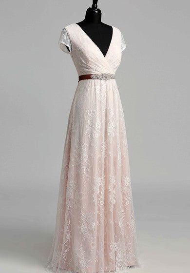 A-Linien-Strandkappe, kurzärmliges Brautkleid