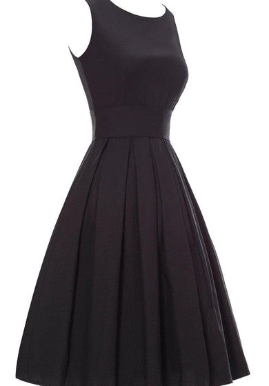 Sleeveless A-line Knee-length Dress With Pleats