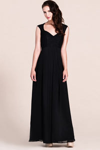 Cap-sleeved A-line Gown With Lace Bodice