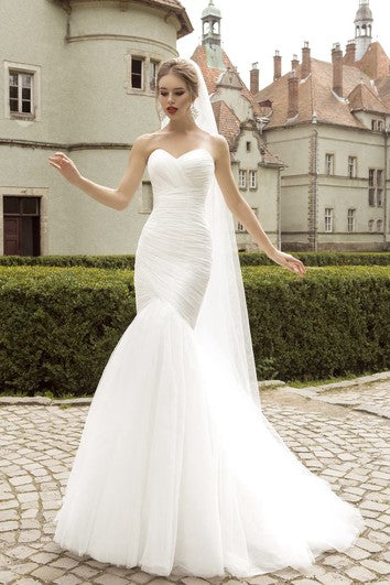 Sweetheart Mermaid Sleeveless Floor-length Ruching Dress