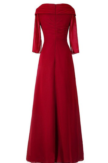 Vestido de gasa de línea A de 3-4 con volantes con volantes