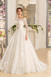 A-Line Long Sweetheart Sleeveless Lace Dress With Cape And Appliques