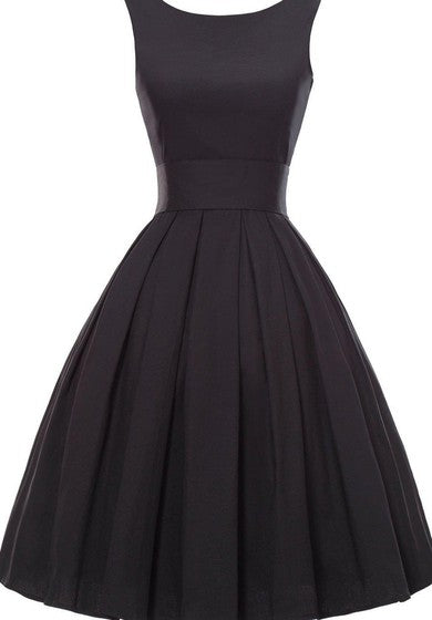 Sleeveless A-line Knee-length Dress With Pleats