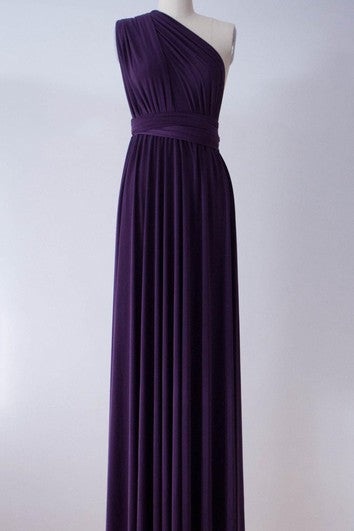 Robe longue violette en jersey