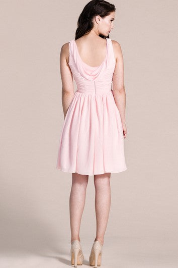 Sleeveless Chiffon Dress With Scoop Neck