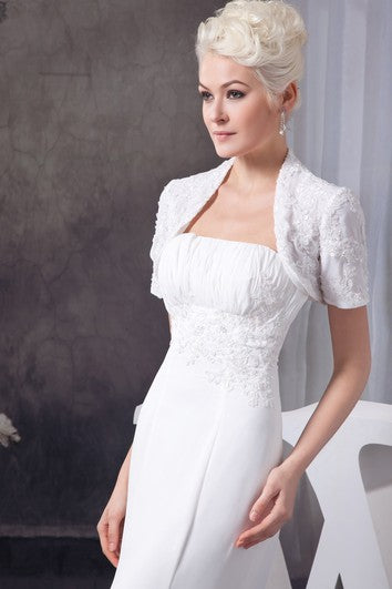 Strapless Sheath Chiffon Bolero and Dress With Lace