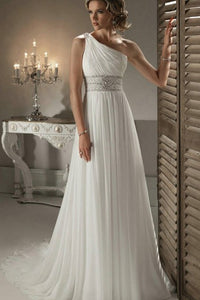 One Shoulder Bridal Gown With Craystal Embellishment Girdling