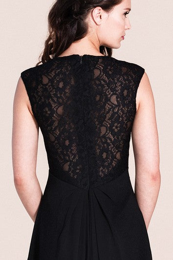 Cap-sleeved A-line Gown With Lace Bodice