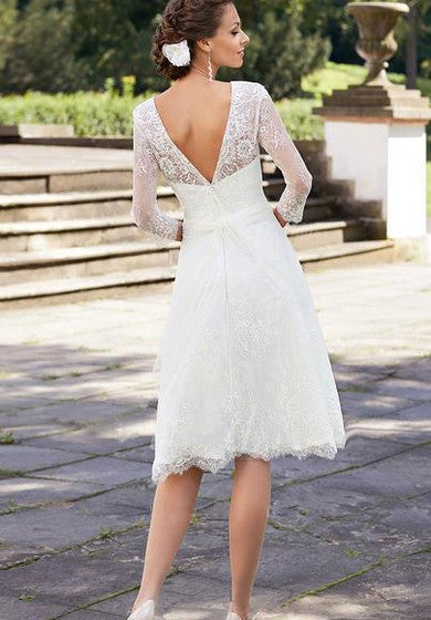 A-Linie Kurzes U-Ausschnitt Glockenkleid Perlenbesetzt Blumen Reißverschluss Spitze Pailletten Kleid