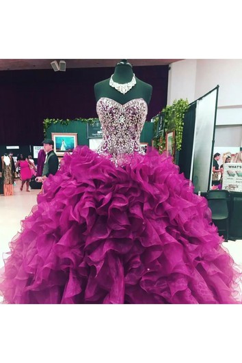 Vestido de fiesta de organza sin amor de vestidos de pelota con cremallera con cremallera