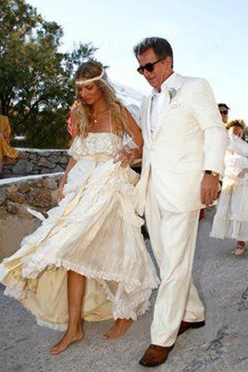 Spaghetti a-line sexy sexy tiers lunghi lunghi lunghi abiti da sposa in pizzo in pizzo