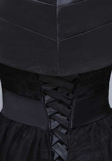 Vestido de tul de la rodilla de la rodilla del hombro V Neck V Neck