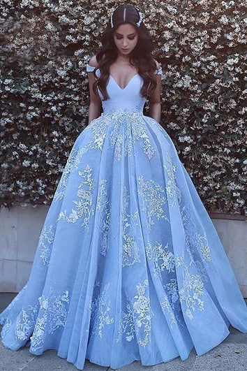 Ball Gown Satin Lace Tulle Off-the-shoulder Short Sleeve Zipper Low-V Back Dress