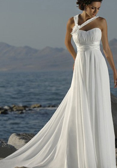 Vestido de gasa de gasa asimétrica casual