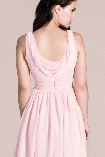 Sleeveless Chiffon Dress With Scoop Neck