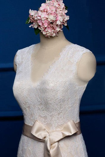 Abito a gusto senza manicotto a V Mermaid