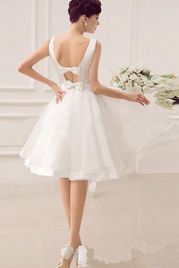 A-Line Sweetheart Sleeveless Backless Organza Dress