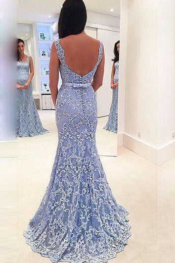 Šaty s krajkovými aplikacemi ve stylu mořské panny dlouhé až na zem