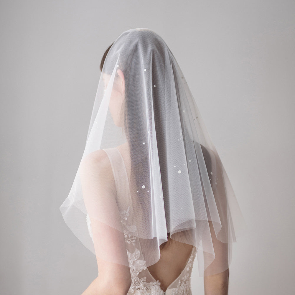 Two Tier Handmade Bridal Veils with Beads