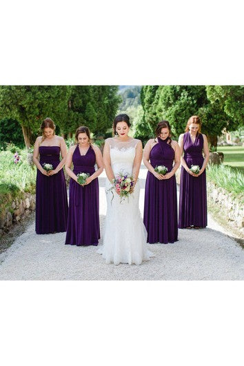 Purple Floor-length Jersey Dress